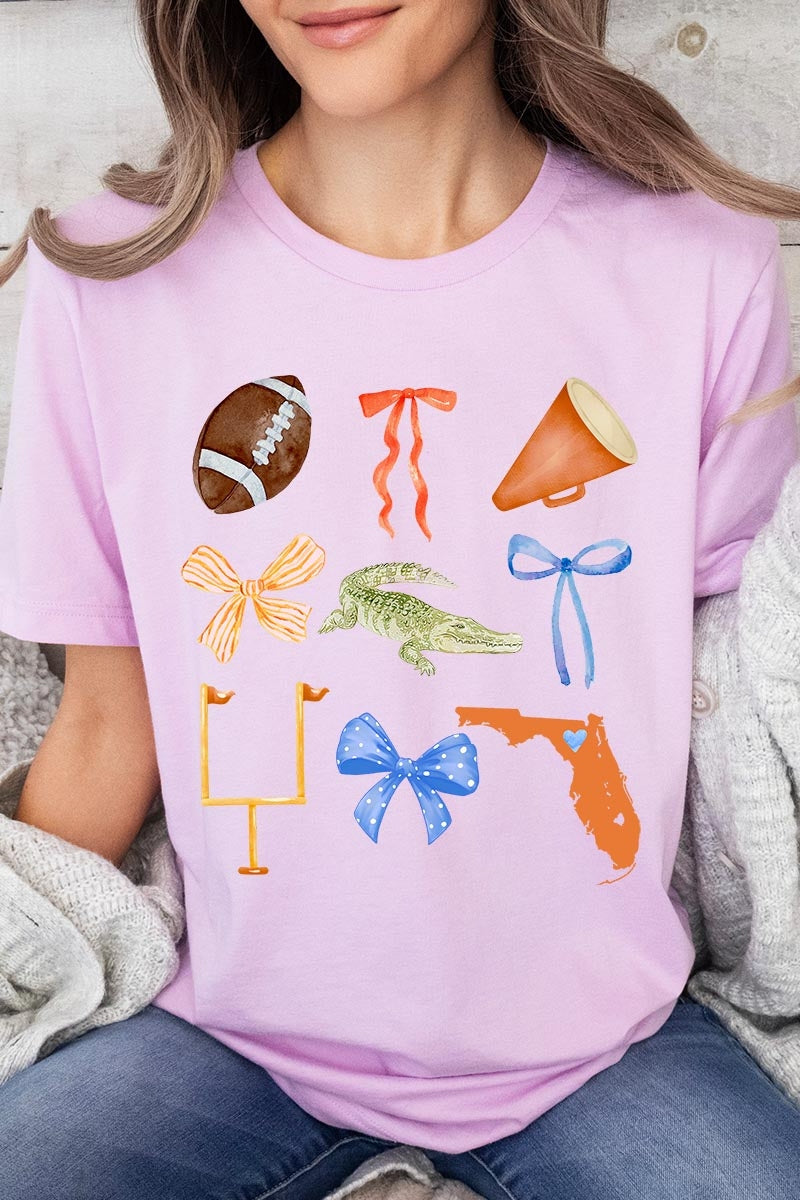 US3001-E3078 Florida Football Graphic Tee $12.5