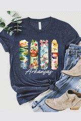 US3001-E3061AR Arkansas State Brushstroke Graphic Tee $12.5
