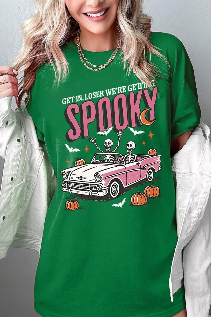 5000-E3142 Spooky Skeleton Graphic Heavy Cotton Tee $9
