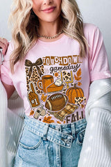 US3001-E3134 Fall Football Collage Graphic Tee $12.5