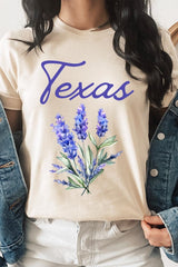 US3001-E3060 Texas Bluebonnet Graphic Tee $12.5