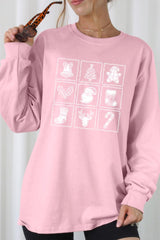 UL240P-E3215 Christmas Icons Graphic Plus Long Sleeve Tee $17