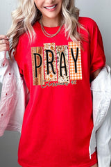 5000P-E3166 Pray Fall Christian Graphic Plus Heavy Cotton Tee $12.75