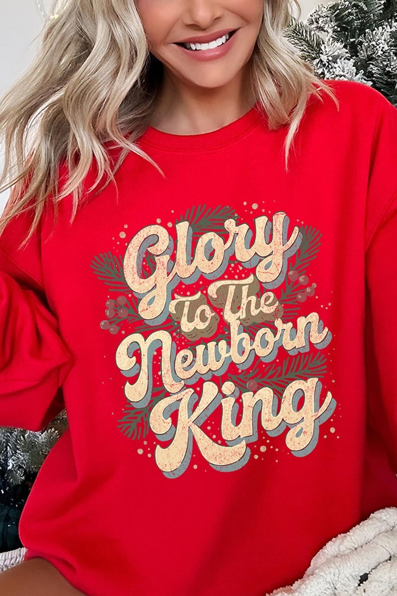 UL180-E3220 Glory to the Newborn King Graphic Sweatshirt $20