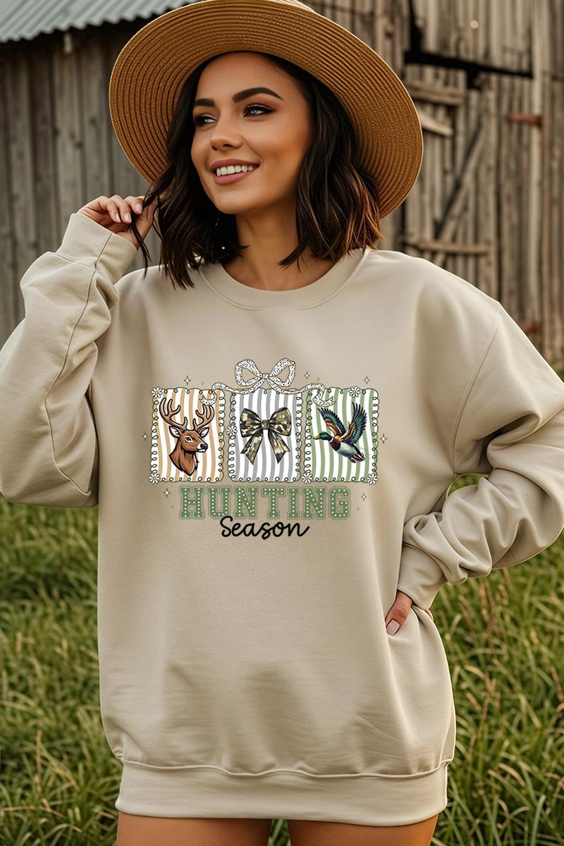 UL180P-E3192 Deer & Duck Hunting Season Graphic Plus Sweatshirt $25