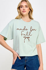 CTS-E3151 Made For Fall Graphic Relaxed Crop Top $11