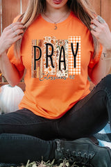 US3001-E3166 Pray Fall Christian Graphic Tee $12.5
