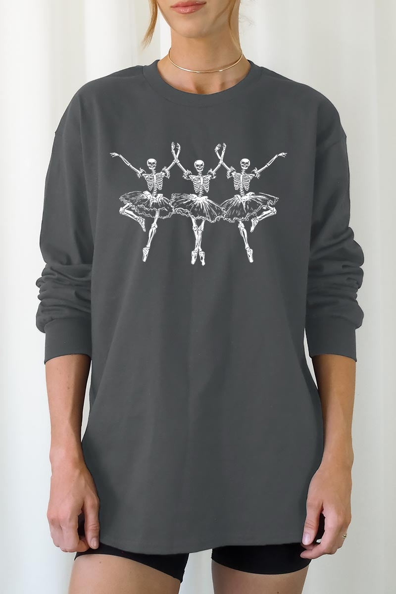 UL240P-E3156 Halloween Ballerina Graphic Plus Long Sleeve Tee $17