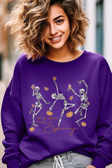 UL180P-E3123 Halloween Skeleton Graphic Plus Sweatshirt $25