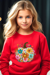 UL180B-E3118Z Floral Pumpkin Kids Graphic Sweatshirt $20