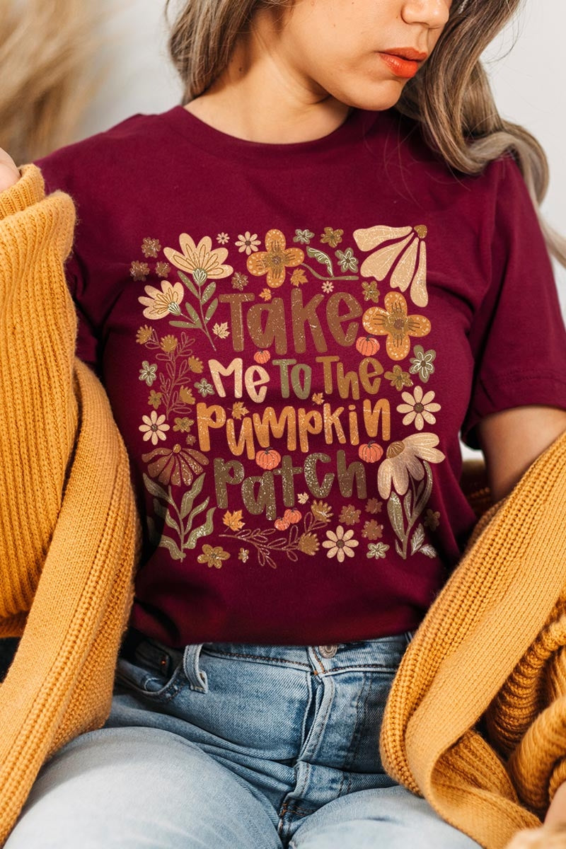US3001P-E3136 Take Me To The Pumpkin Patch Graphic Plus Tee $16