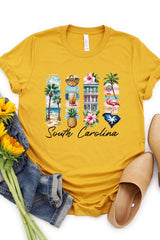 US3001P-E3061SC South Carolina State Brushstroke Graphic Plus Tee $16