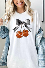 5000-E3055 Football Cherries Graphic Heavy Cotton Tee $9