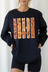 UL240P-E3110 Brushstroke Boho Fall Graphic Plus Long Sleeve Tee $17