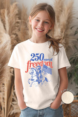 5000B-E3479Z Western 250 Years Freedom Kids Graphic Heavy Cotton Tee $8.5