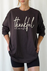 UL240-E3170 Thankful Graphic Long Sleeve Tee $13.75
