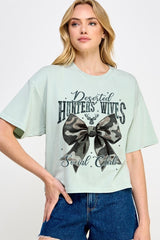 CTS-E3193 Hunters Wives Social Club Graphic Relaxed Crop Top $11