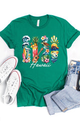 US3001P-E3061HI Hawaii State Brushstroke Graphic Plus Tee $16