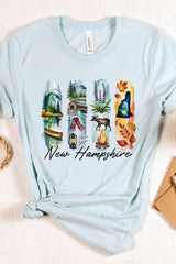 US3001-E3061NH New Hampshire State Brushstroke Graphic Tee $12.5