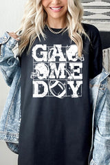 5000-E3073 Distressed Game Day Graphic Heavy Cotton Tee $9