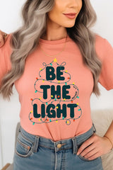 US3001P-E3202 Be the Light Christmas Graphic Plus Tee $16