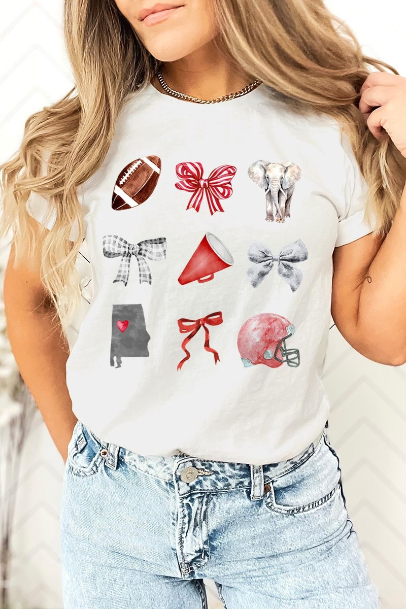 US3001-E3076 Alabama Football Graphic Tee $12.5