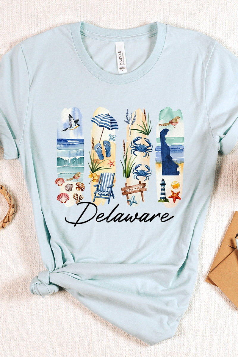 US3001-E3061DE Delaware State Brushstroke Graphic Tee $12.5