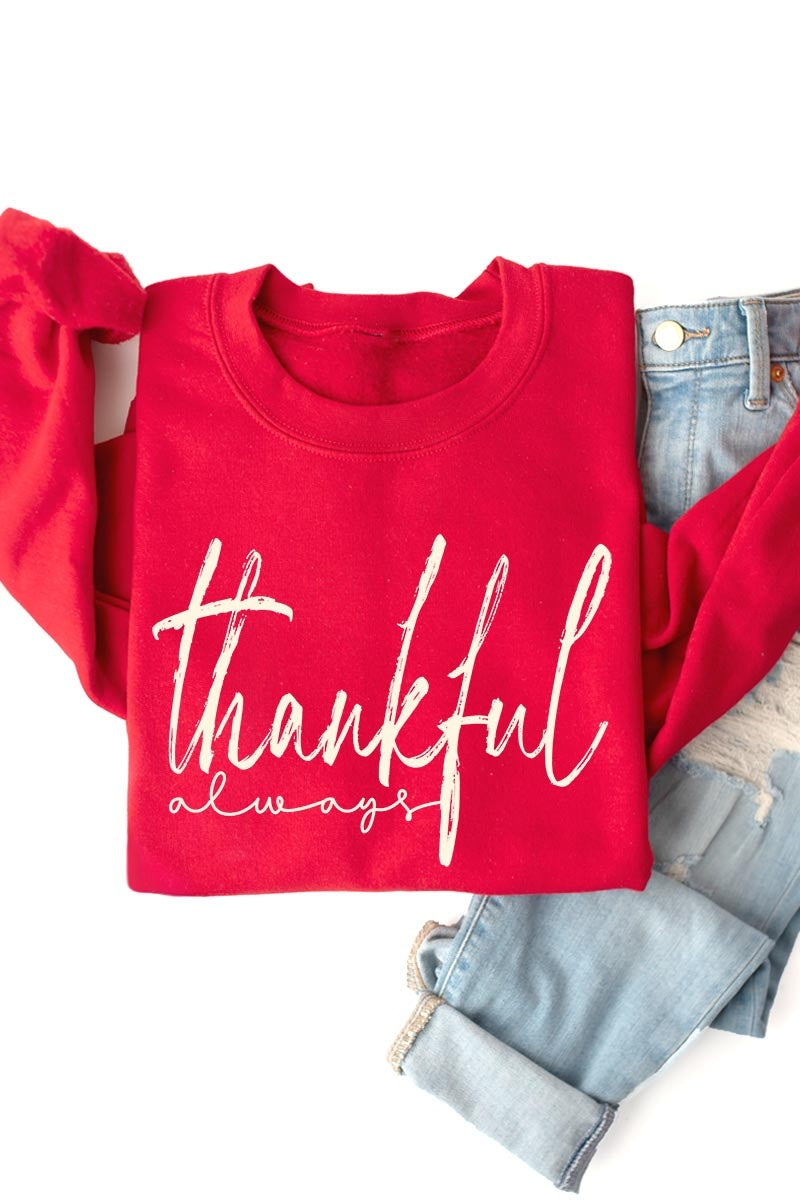 UL180P-E3170 Thankful Graphic Plus Sweatshirt $25
