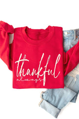UL180P-E3170 Thankful Graphic Plus Sweatshirt $25