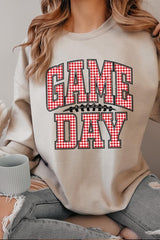 UL180-E3126 Red Gingham Game Day Graphic Sweatshirt $20