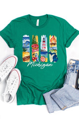 US3001P-E3061MI Michigan State Brushstroke Graphic Plus Tee $16