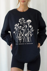 UL240P-E3146 Christian Wildflower Graphic Plus Long Sleeve Tee $17