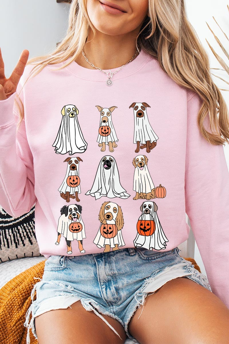 UL180-E3106 Halloween Ghost Dog Graphic Sweatshirt $20