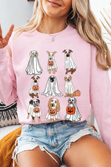 UL180P-E3106 Halloween Ghost Dog Graphic Plus Sweatshirt $25