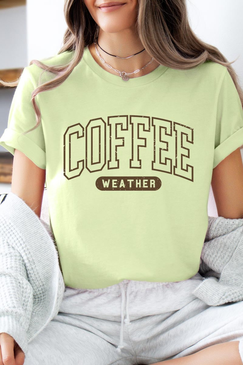 US3001P-E3207 Coffee Weather Graphic Plus Tee $16