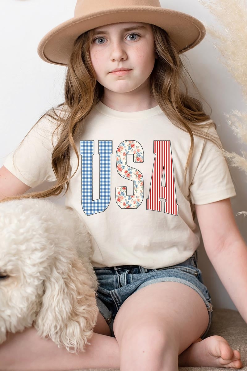 US3001Y-E3481Z USA Retro Kids Graphic Tee $11