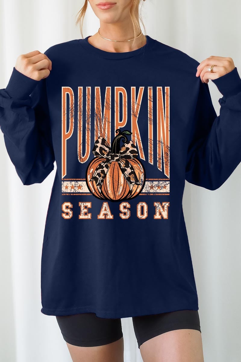 UL240P-E3145 Pumpkin Season Graphic Plus Long Sleeve Tee $17