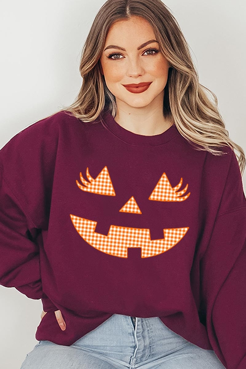 UL180-E3148 Cute Pumpkin Halloween Graphic Sweatshirt $20
