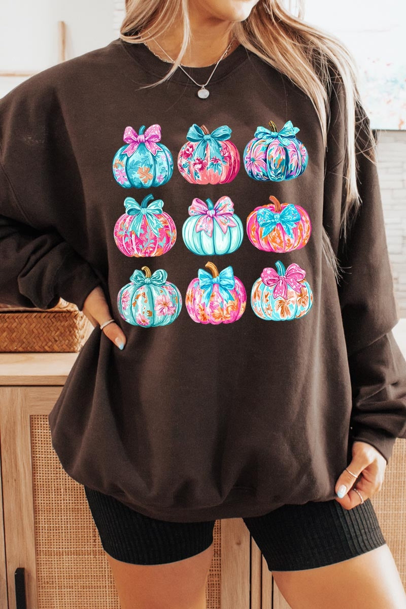 UL180-E3137 Coquette Pumpkin Graphic Sweatshirt $20