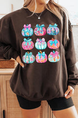 UL180P-E3137 Coquette Pumpkin Graphic Plus Sweatshirt $25