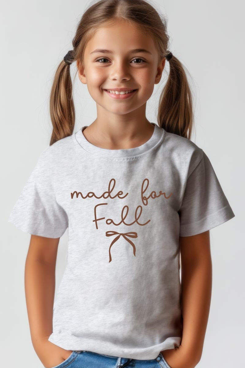US3001Y-E3151Z Made For Fall Kids Graphic Tee $11