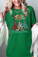 5000P-E3200 Merry Christmas Trees Graphic Plus Heavy Cotton Tee $12.75