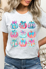 US3001P-E3137 Coquette Pumpkin Graphic Plus Tee $16