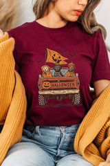 US3001P-E3150 Halloween Truck Dogs Graphic Plus Tee $16