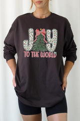 UL240P-E3213 Joy to the World Graphic Plus Long Sleeve Tee $17