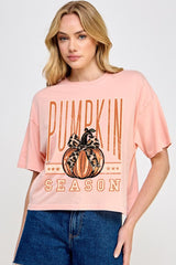 CTS-E3145 Pumpkin Season Graphic Relaxed Crop Top $11