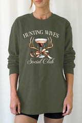 UL240-E3191 Hunting Wives Social Club Graphic Long Sleeve Tee $13.75