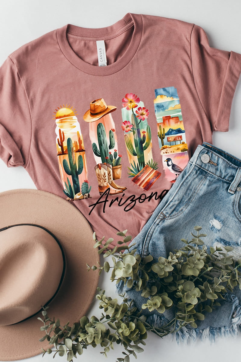 US3001-E3061AZ Arizona State Brushstroke Graphic Tee $12.5