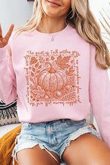 UL180-E3112 Fall Pumpkin Botanical Graphic Sweatshirt $20