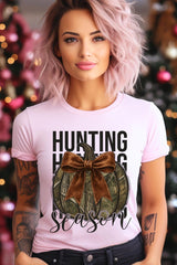 US3001-E3190 Hunting Pumpkin Bow Graphic Tee $12.5